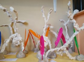Atelier sculpture en fil de fer te plâtre
