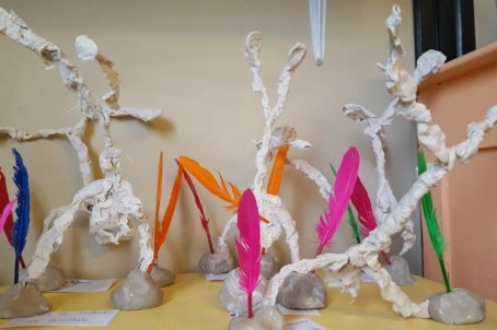 Atelier sculpture en fil de fer te plâtre