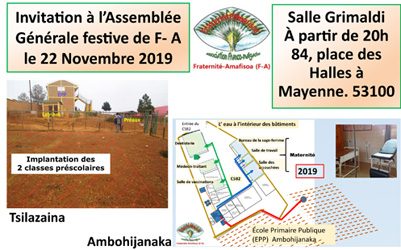 ASSEMBLÉE GÉNÉRALE DE L'ASSOCIATION FRATERNITÉ - AMAFISOA